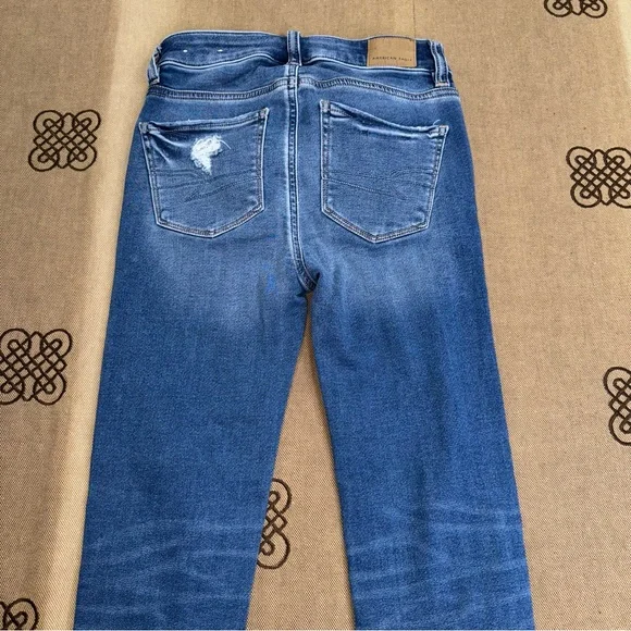 American Eagle NWT! Next Level Stretch Blue Wash Hi-Rise Jegging Jeans Size 00 - Picture 11 of 15